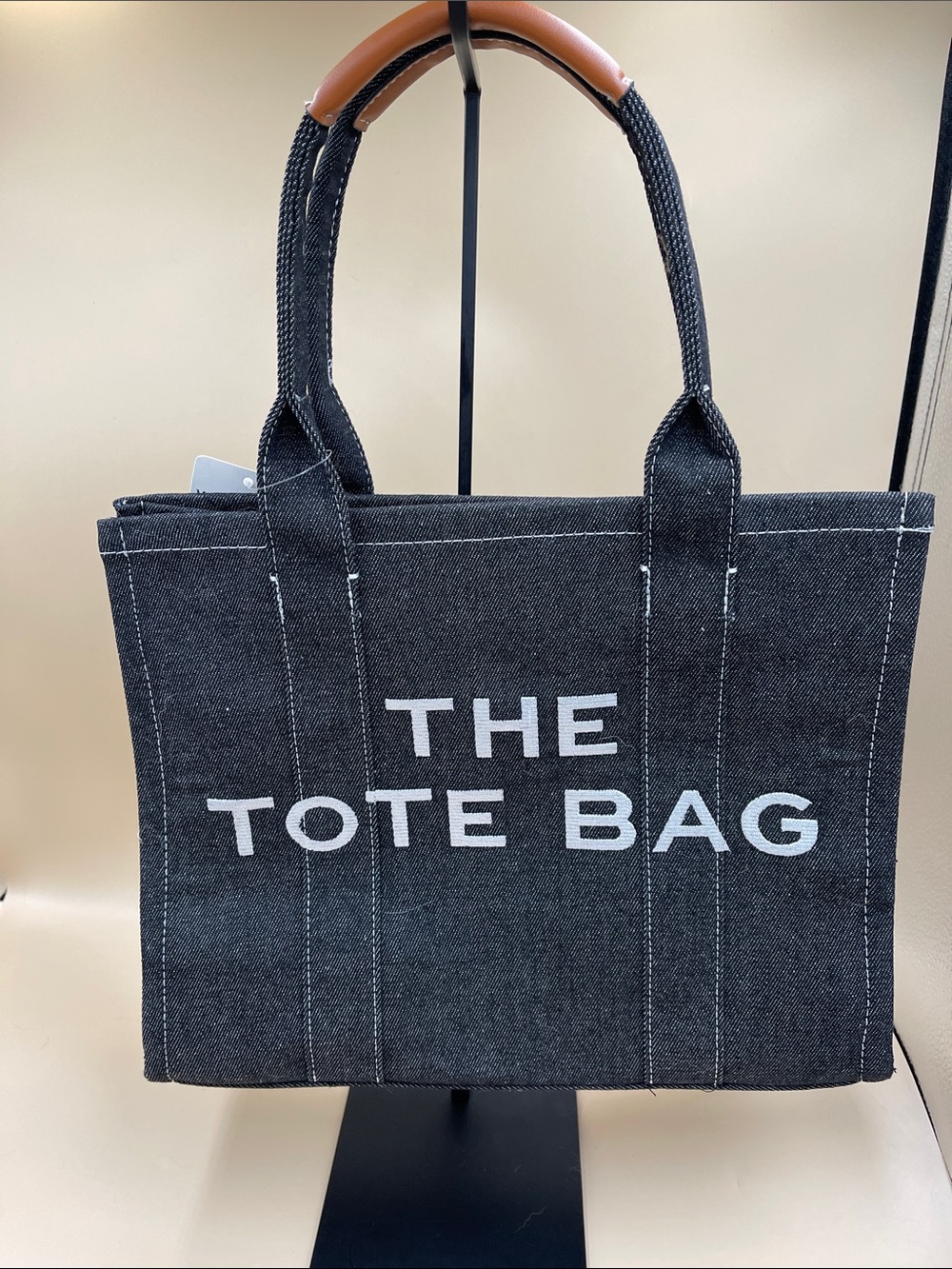 Black Denim ‘The Tote Bag' Tote Fashion Bag NWT
